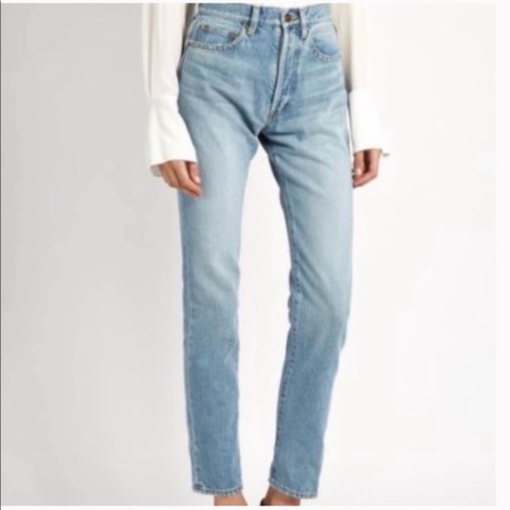 Blank NYC light wash high rise tapered leg jeans